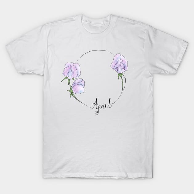 April Flower Months T-Shirt by Aurora Crafts